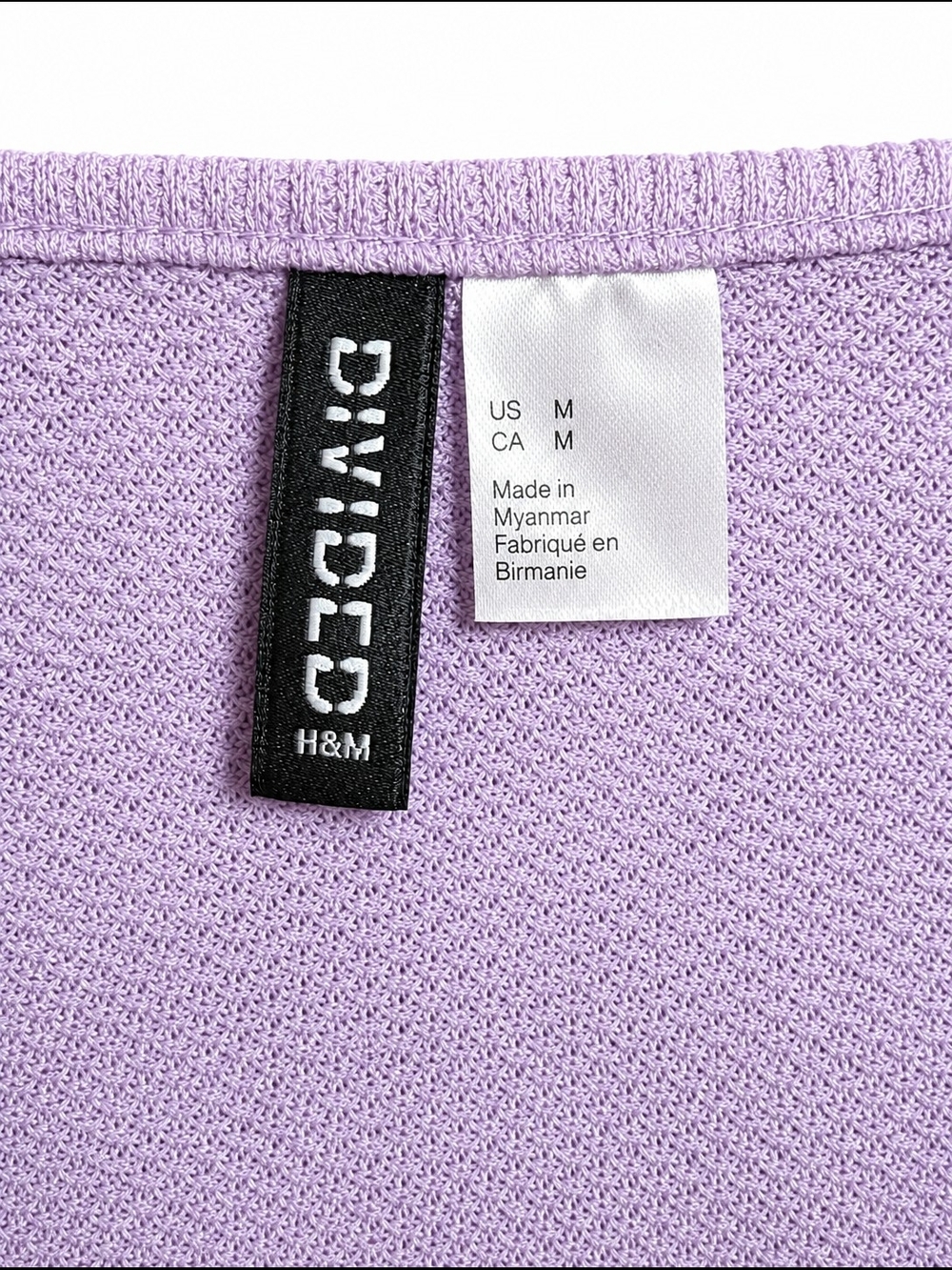 Divided Lilac Ribbed V-Neck Long Sleeve Button Crop - Picture 6 of 7